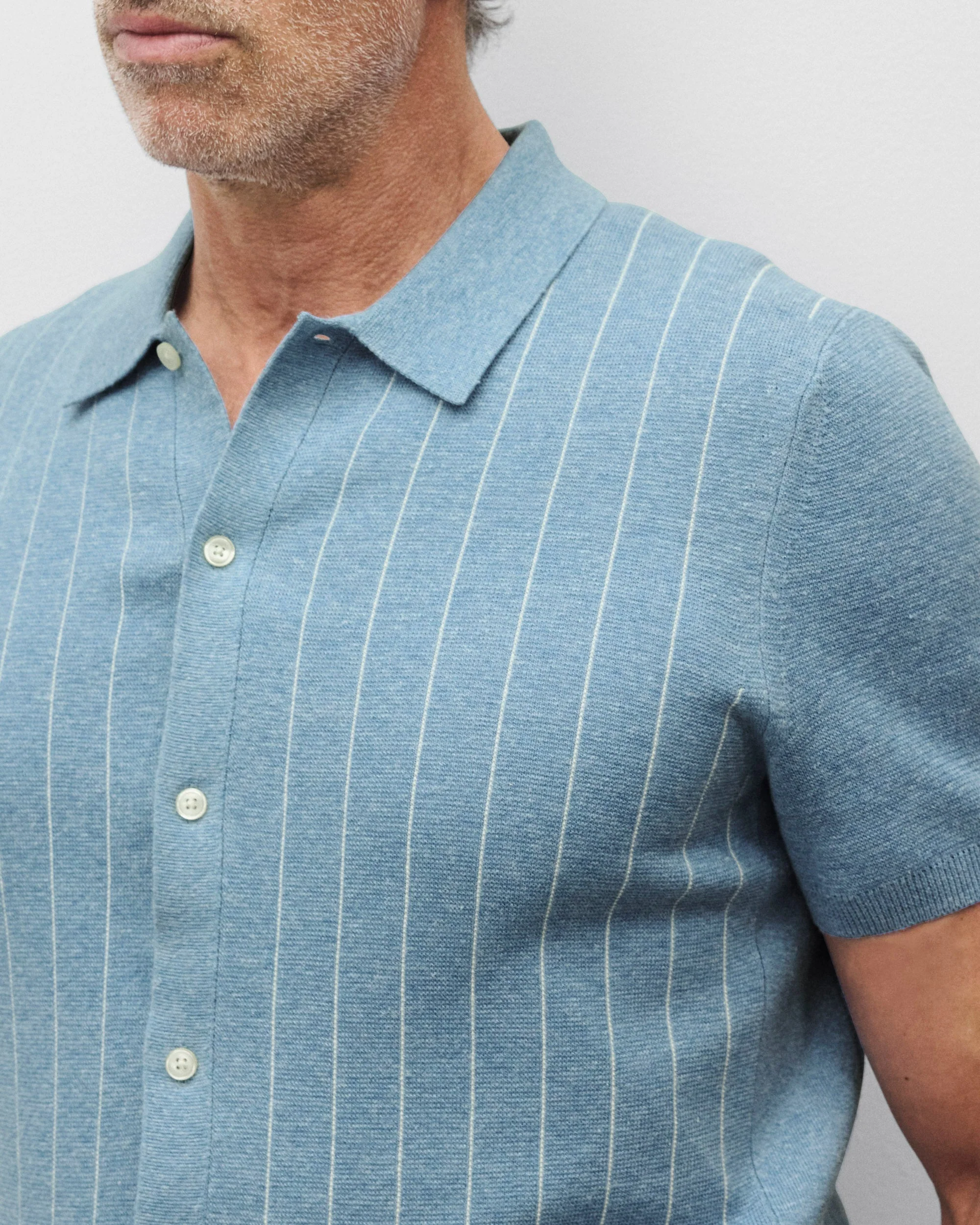Cotton Linen Stripe Piazza Shirt - Image 6