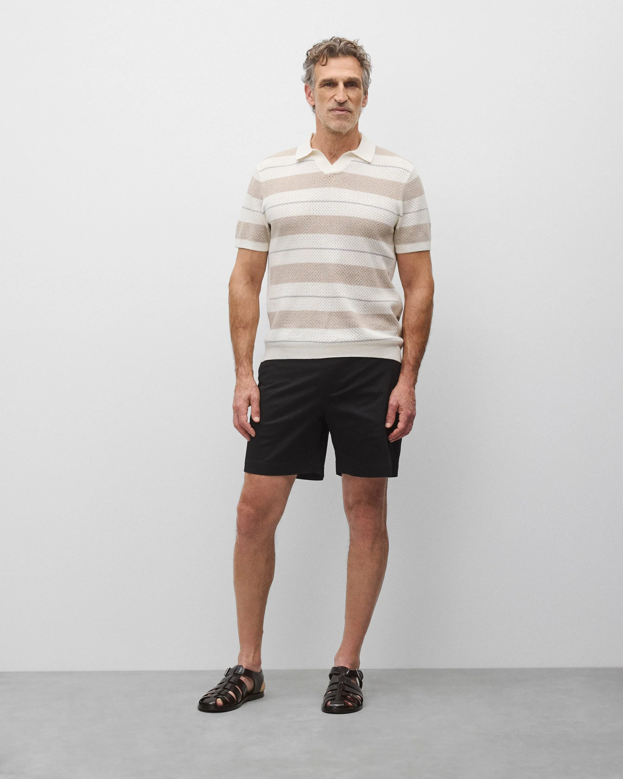 Cotton Linen Stripe Victor Polo - Image 3