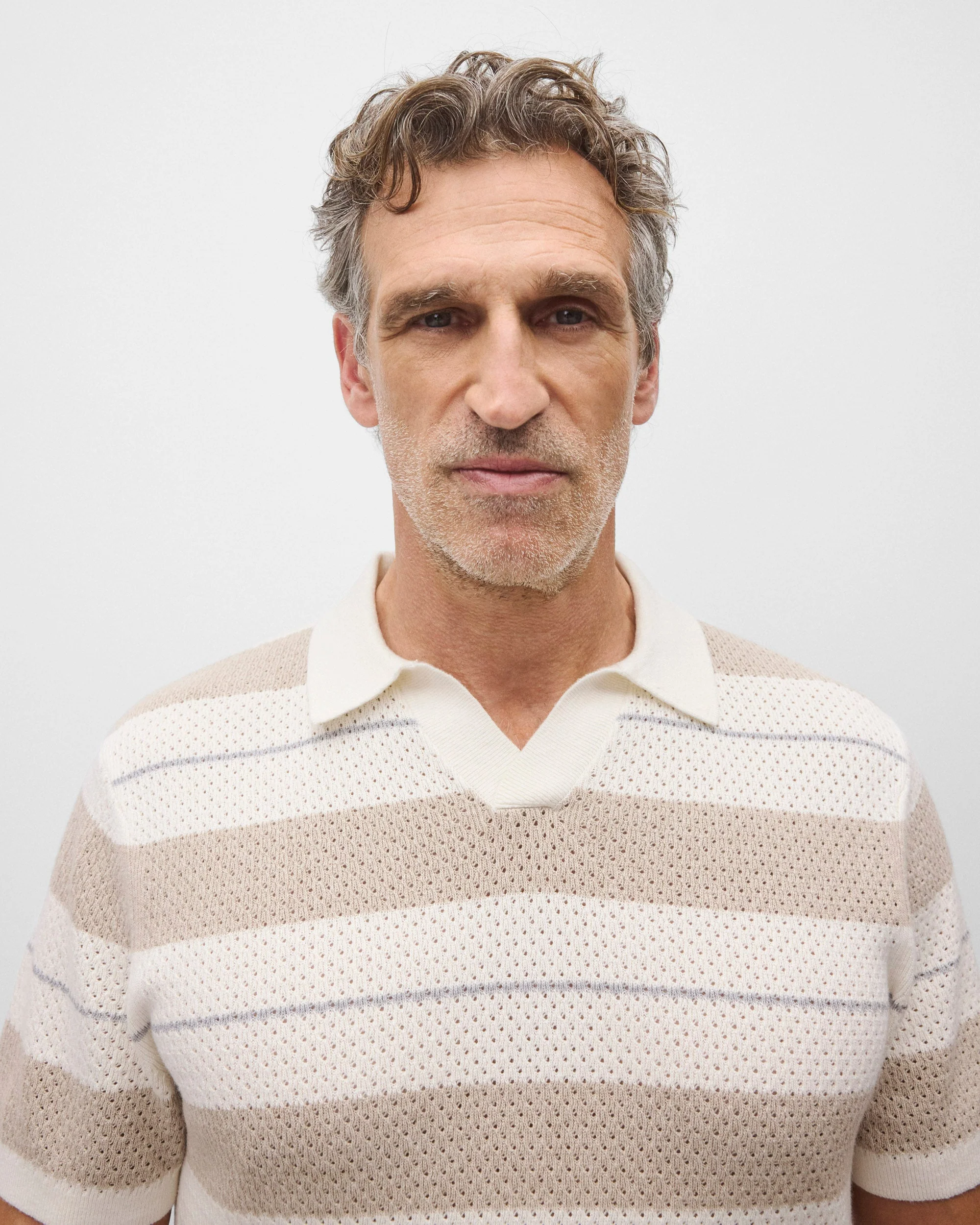 Cotton Linen Stripe Victor Polo - Image 6