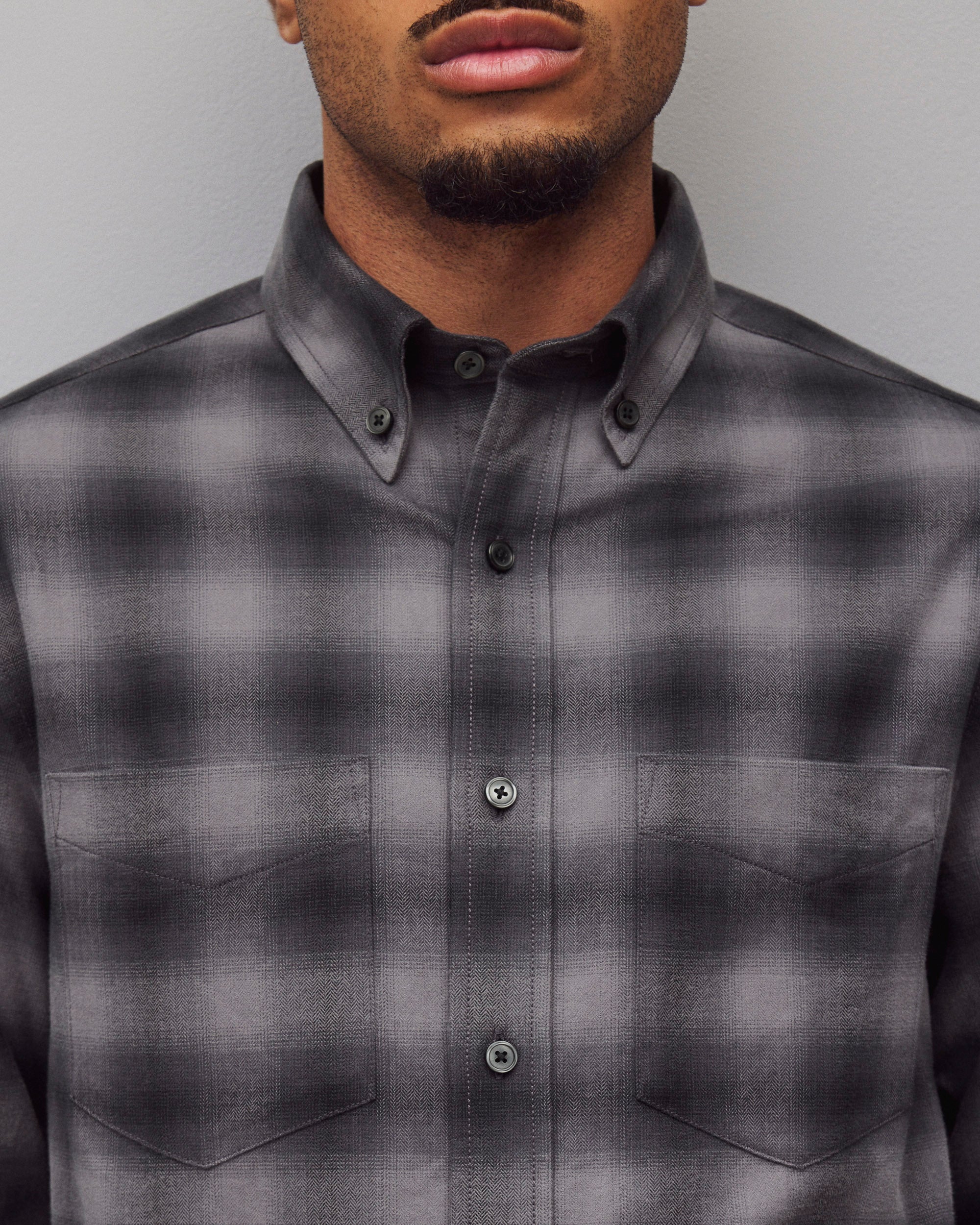 Cotton Plaid Site Standard Shirt - Image 6