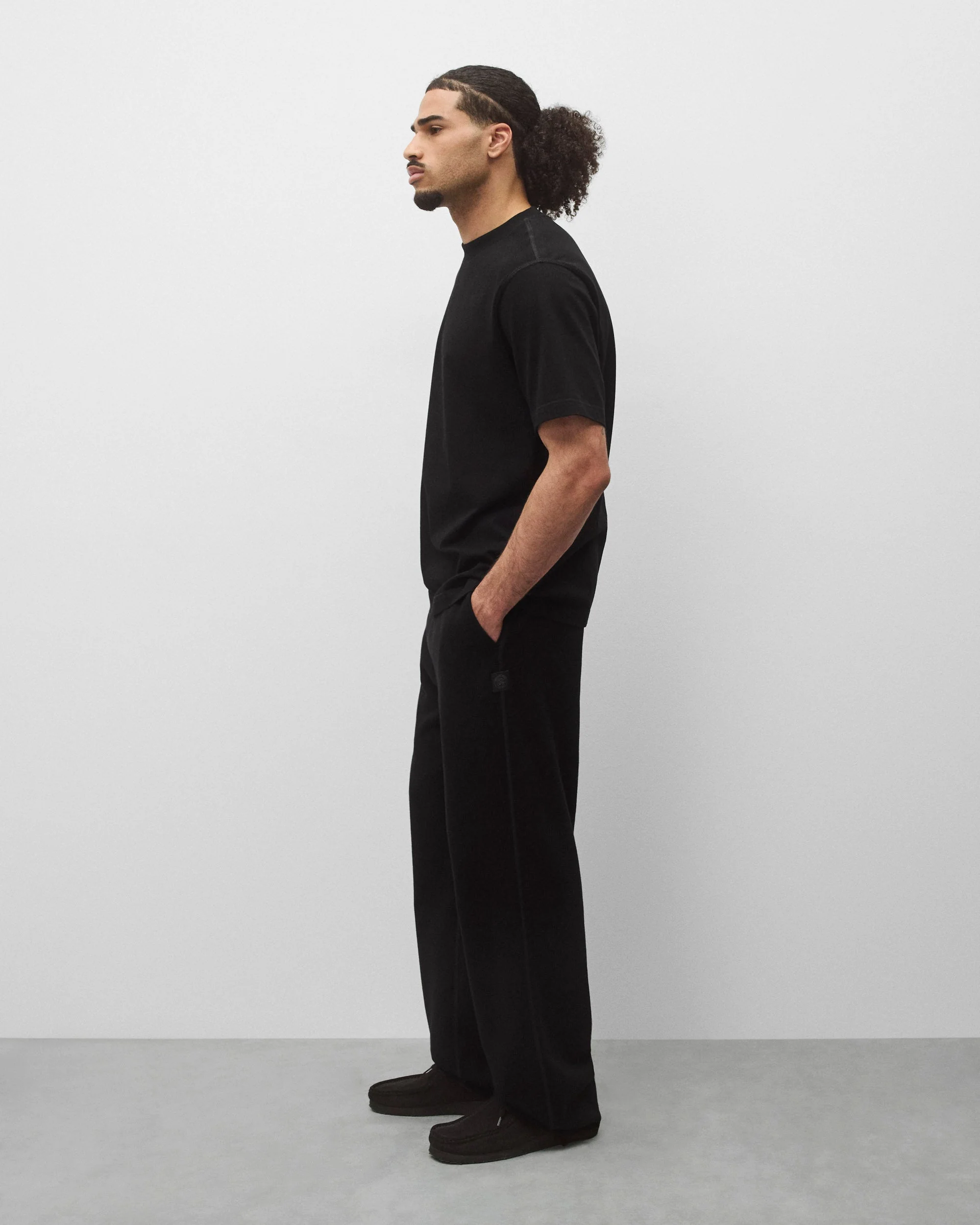 Kyoto Black Midweight Terry Relaxed Sweatpant - Image 4
