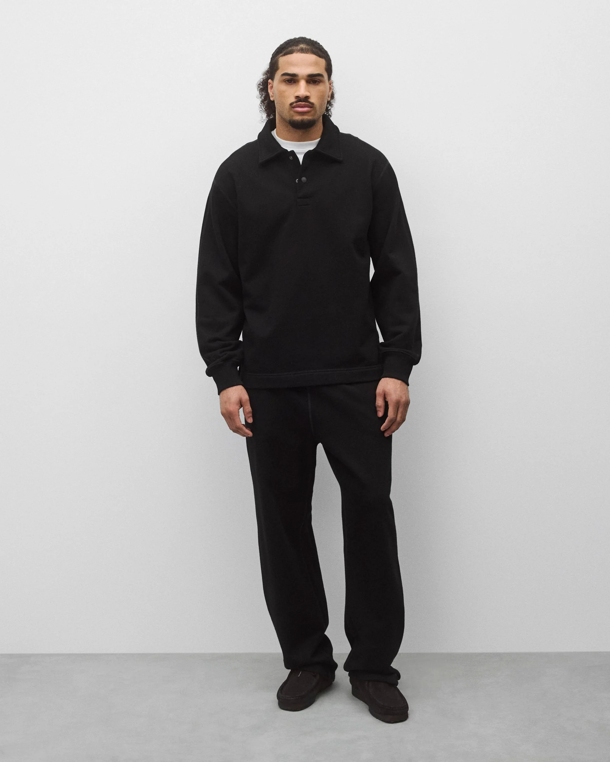 Kyoto Black Midweight Terry Rugby Standard Sweater - Image 3