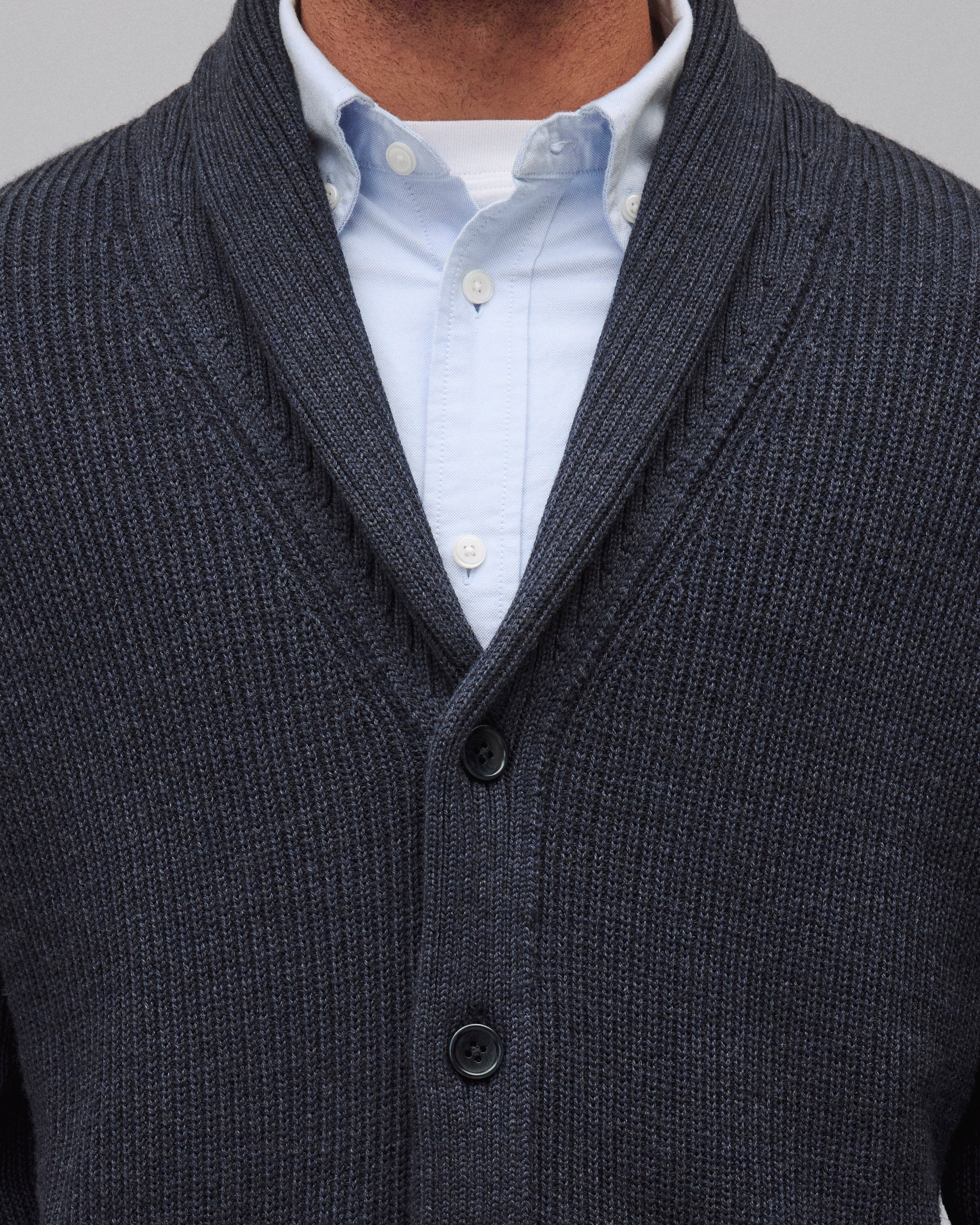 Merino Rib Vinnie Shawl Cardigan - Image 4