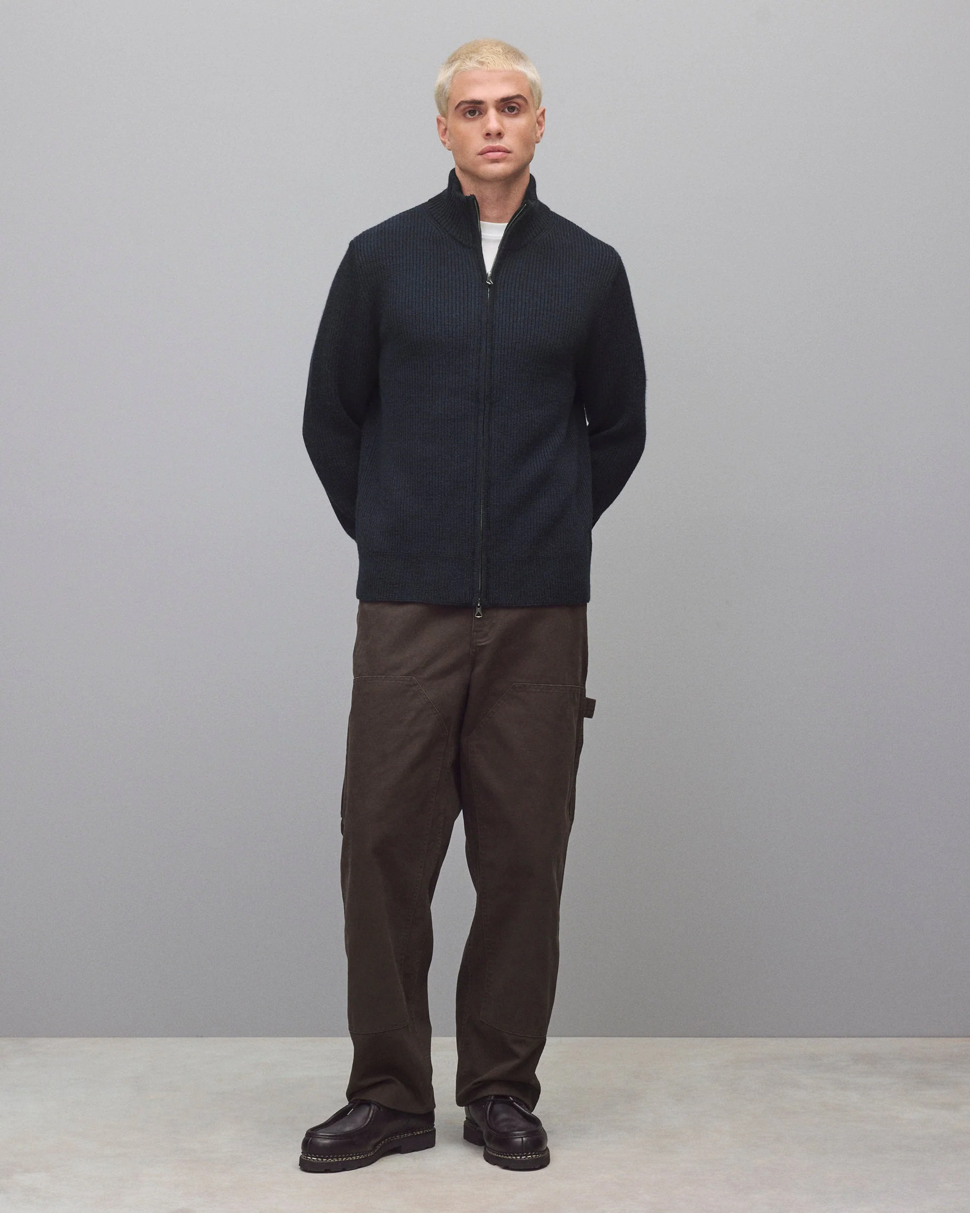 Merino Rib Vinnie Track Jacket - Image 3